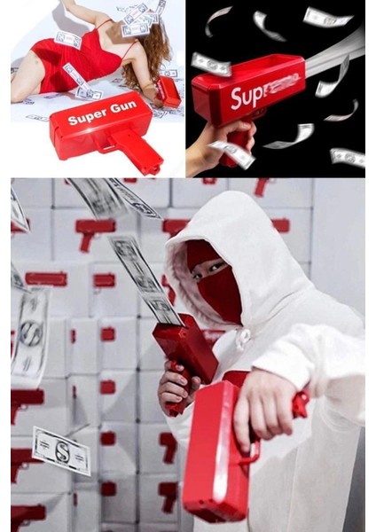 Supreme Para Saçma Tabancası Money Gun Otomatik Para Atma Makinesi Parti Oyuncağı fiyatları