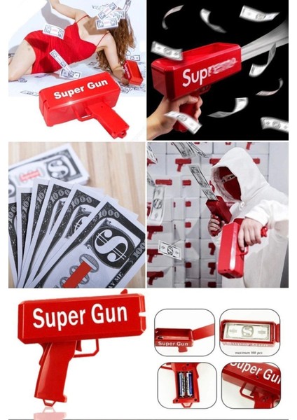 Supreme Para Saçma Tabancası Money Gun Otomatik Para Atma Makinesi Parti Oyuncağı fırsatları