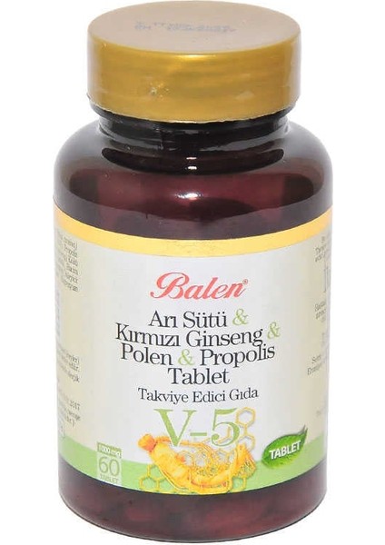 Arı Sütü &amp; Kırmızı Ginseng &amp; Polen &amp; Propolis 60 Tablet