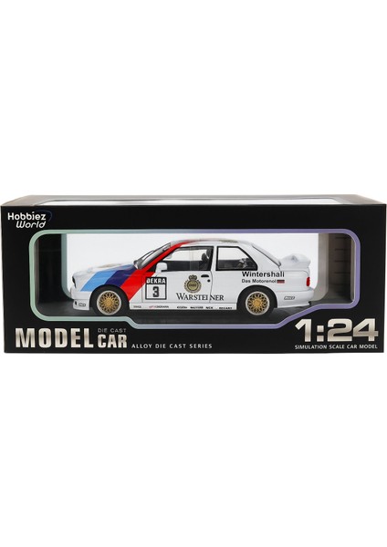 Hobbiez World 1:24 Bmw M3 E30 Dtm Warsteiner Die-Cast Metal Model Araba