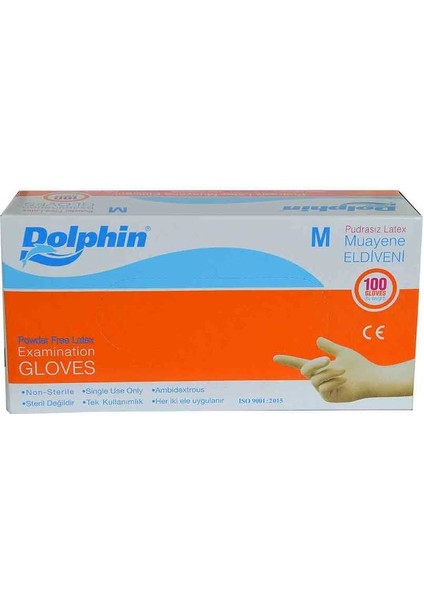 Pudrasız Beyaz Latex Muayene Eldiveni Orta Boy (M) 100 Lü Paket