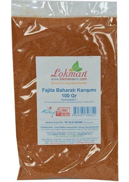 Fajita Baharatı Karışımı 100 gr Paket fiyatları