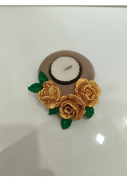 Güllü Mumluk - Dekoratif Ev Aksesuarı