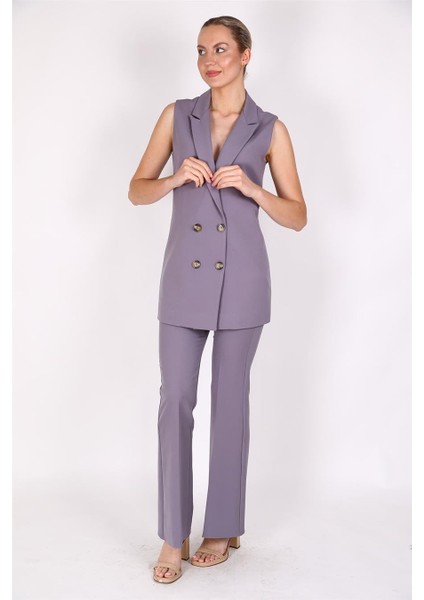 Midi Boy Klasik Yelek & Ispanyol Paça Pantolon-Antrasit