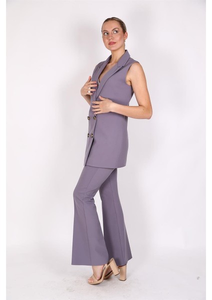 Midi Boy Klasik Yelek & Ispanyol Paça Pantolon-Antrasit modelleri