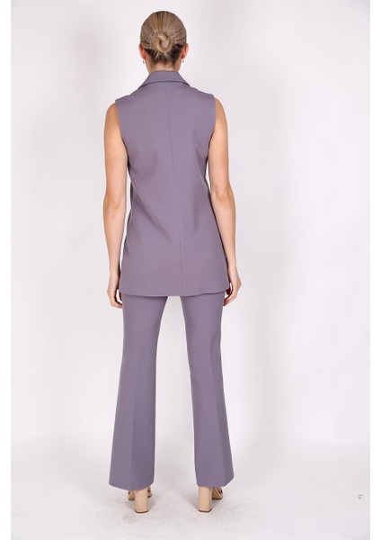 Midi Boy Klasik Yelek & Ispanyol Paça Pantolon-Antrasit fırsatları