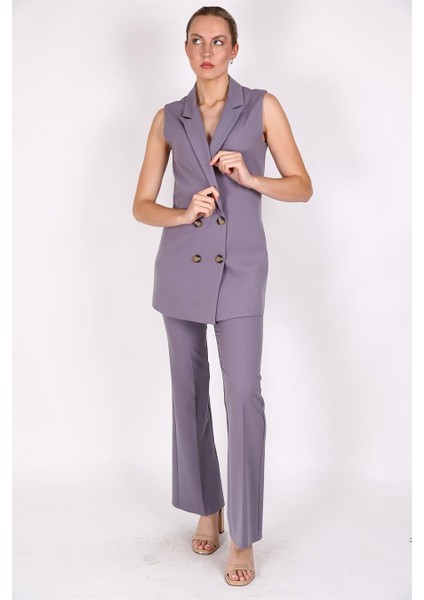 Midi Boy Klasik Yelek & Ispanyol Paça Pantolon-Antrasit indirimleri