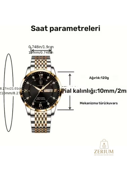 LED Işıklı Takvimli Su Geçirmez Minimalist Modern Tarz Erkek Saat