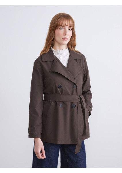 Yeni Sezon Kruvaze Yaka Kadın Trençkot