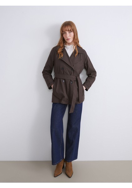 Yeni Sezon Kruvaze Yaka Kadın Trençkot fiyatları