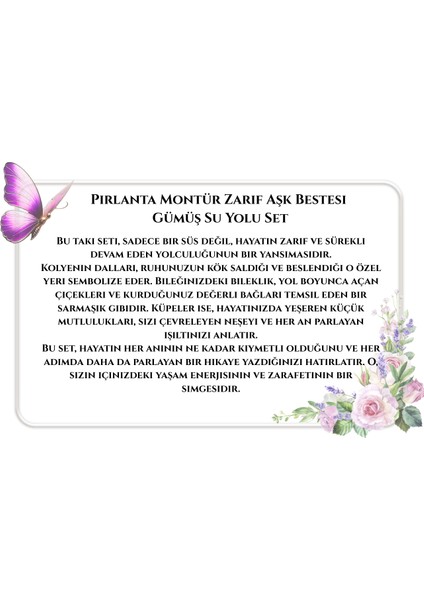 925 Ayar Kadın Gümüş Su Yolu Takı Seti – Pırlanta Montür Kolye, Küpe, Bileklik Özel Hediye Kutulu modelleri