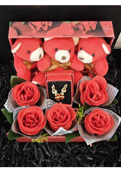 Romantik Hediye Kutusu – Pelüş Ayıcık ve Gül Seti | Sevgiliye Özel Hediye | Kutu Gül Aranjmanı fiyatları