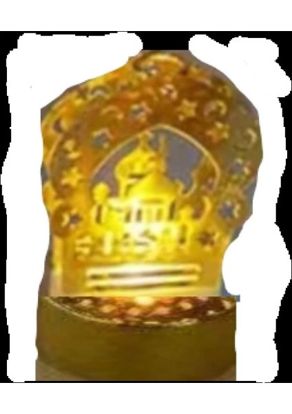 12'li Ramazan Ayaklı LED Işık Gold Renk Gün Işığı