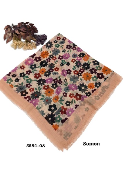 5584 Flamlı Pamuk Eşarp