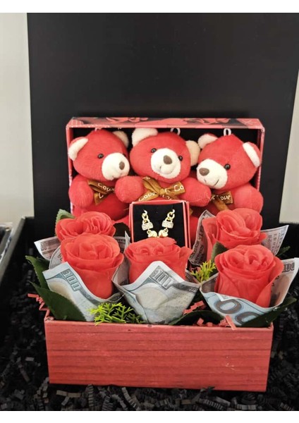 Romantik Hediye Kutusu – Pelüş Ayıcık ve Gül Seti | Sevgiliye Özel Hediye | Kutu Gül Aranjmanı indirimleri
