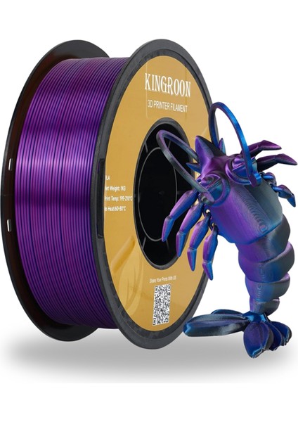 Pla Silk Üç Renk Filament Siyah-Mor-Mavi 1.75 MM 1 Kg