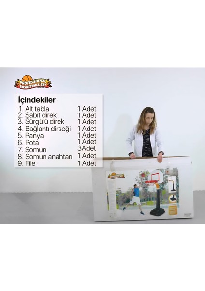 Profesyonel Ayaklı Basketbol Seti | 8 Kademeli 152–230 cm Ayarlanabilir Pota | Dayanıklı Tabanlı modelleri