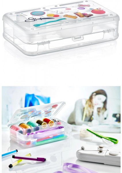 Çift Taraflı Bölmeli Hobi Dikiş Kutusu Ardunio Malzeme Kutusu (4887) indirimleri