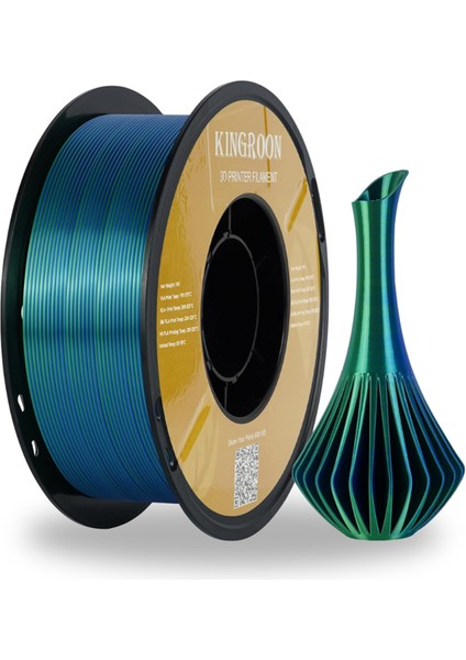 Pla Silk Çift Renk Filament Mavi-Yeşil 1.75 MM 1 Kg