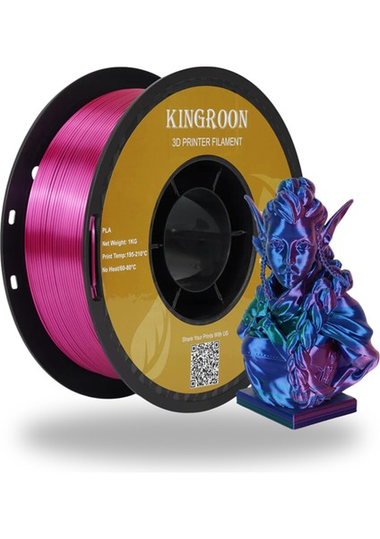 Pla Silk Üç Renk Filament Kırmızı-Yeşil-Mavi 1.75 MM 1 Kg