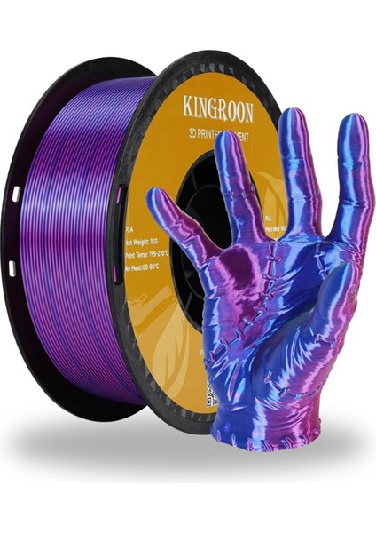 Pla Silk Çift Renk Filament Mavi Kırmızı-Mor 1.75 MM 1 Kg
