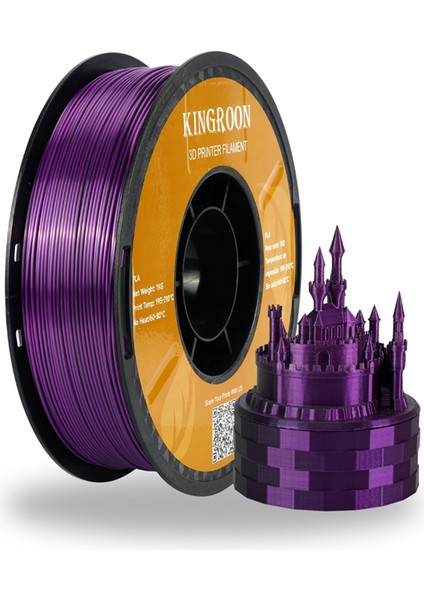 Pla Silk Çift Renk Filament Siyah-Mor 1.75 MM 1 Kg
