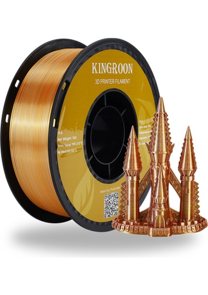 Pla Silk Üç Renk Filament Altın-Gümüş-Bakır 1.75 MM 1 Kg