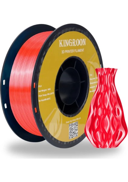 Pla Silk Filament Kırmızı 1.75 MM 1 Kg