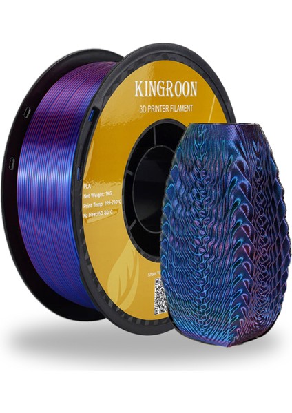 Pla Silk Çift Renk Filament Kırmızı-Mavi 1.75MM 1 Kg