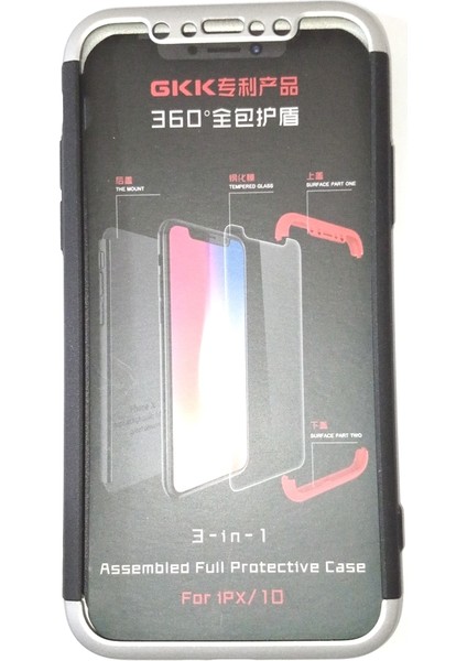 ESLIFETECH26AKSESUAR Iphone X/xs(10) Uyumlu 360 Derece 3 In1 Gkk Slim Case Koruma Kılıfı+Ekran Koruyucu modelleri