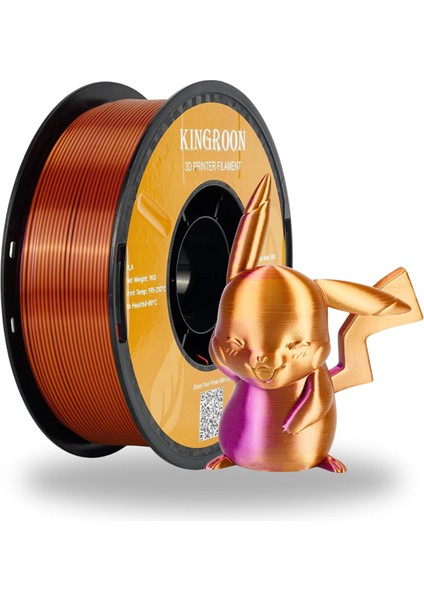Pla Silk Çift Renk Filament Altın-Mor 1.75 MM 1 Kg