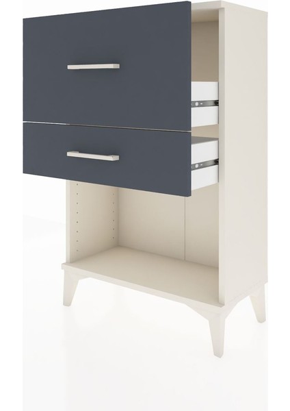 Arges Komodin 2 Çekmeceli 60X30X96 Aytaşı-Antrasit fırsatları