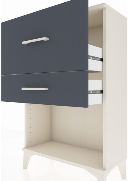 Arges Komodin 2 Çekmeceli 60X30X96 Aytaşı-Antrasit indirimleri