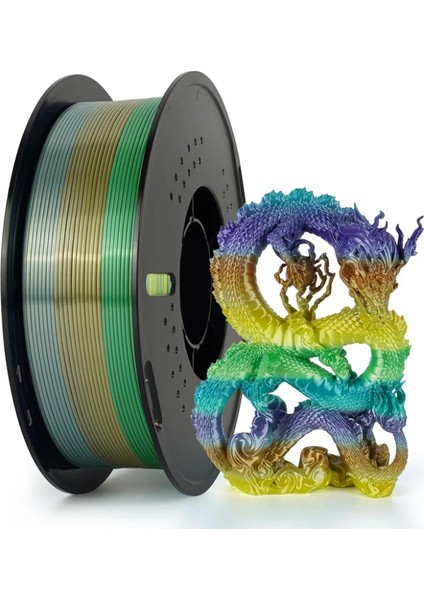 Pla Silk Gökkuşağı Filament-Rainbow Forest 1.75 MM 1 Kg