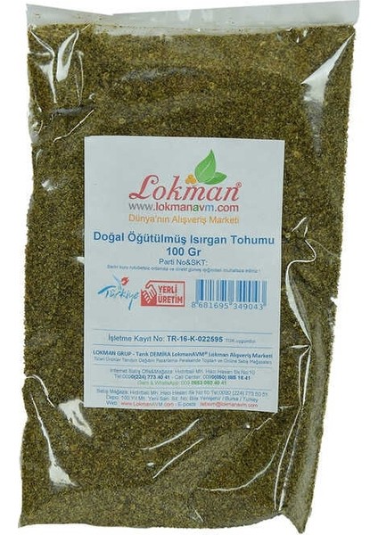 Isırgan Tohumu Doğal Öğütülmüş 100 gr Paket fiyatları