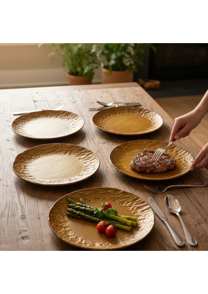 Wood Savana 25 cm Porselen Servis Tabağı 6 Adet fiyatları