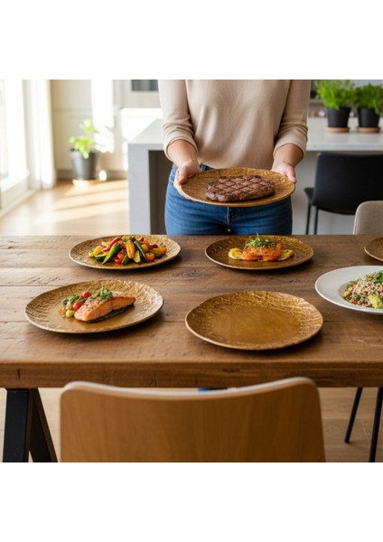 Wood Savana 25 cm Porselen Servis Tabağı 6 Adet modelleri