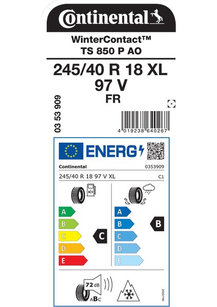245/40R18 97V Xl Fr TS850 P Ao Oto Kış Lastigi Üretim YILI:2025 fiyatları