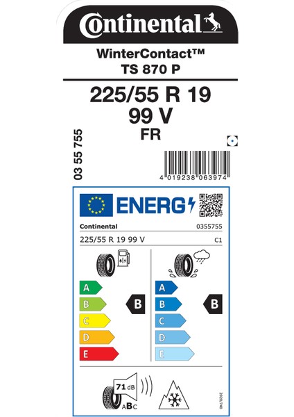 225/55R19 99V Fr TS870 P Oto Kış Lastigi Üretim YILI:2025 fiyatları