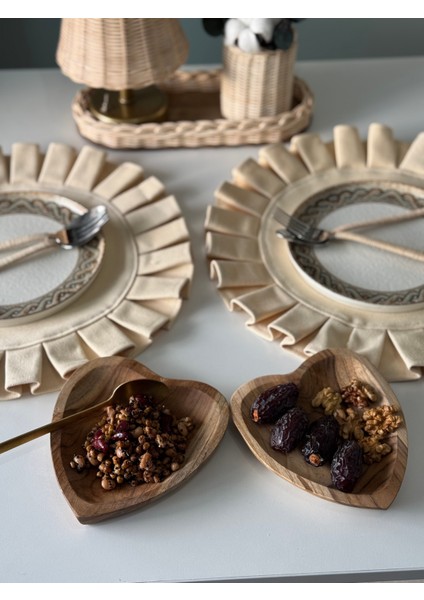 2'li Bohem Dekoratif Ahşap Kalp Model Düzenleyici Sunumluk modelleri