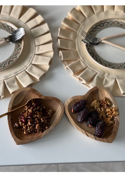 2'li Bohem Dekoratif Ahşap Kalp Model Düzenleyici Sunumluk