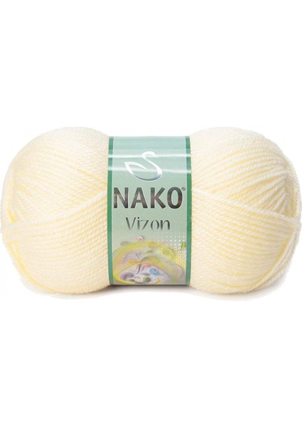 5 Adet Vizon Premium Akrilik El Örgü Ipi Yünü Renk NO:256 Krem fiyatları