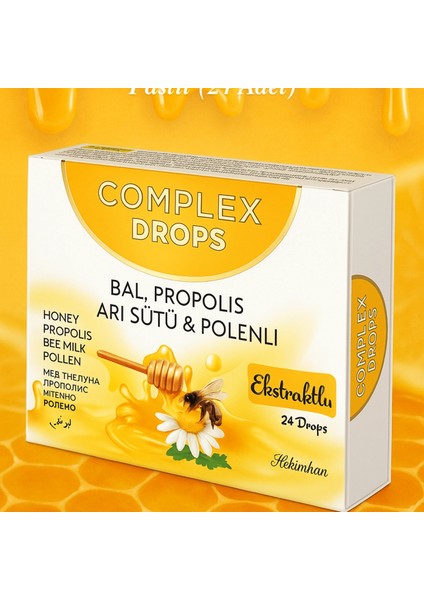 Bal & Propolis & Arı Sütü & Polenli Pastil (24'lü)