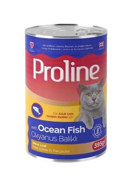 Proline Pate Içinde Et Parçacıklı Okyanus Balıklı Yetişkin Konserve Kedi Maması 395 gr