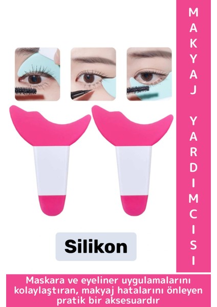 Kompakt Makyaj Hatası Önleyen Maskara Eyeliner Kolaylaştıran Yumuşak Silikon Göz Makyajı Yardımcısı