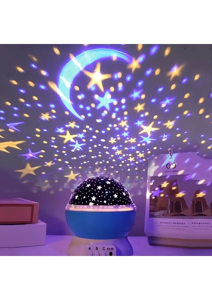 360° Dönen Yıldızlı Gökyüzü Projektör Gece Lambası – Çocuk Odası Gece Lambası USB Bağlantılı Renk Değiştiren Atmosfer Işığı (Mavi/pembe/mor) fırsatları