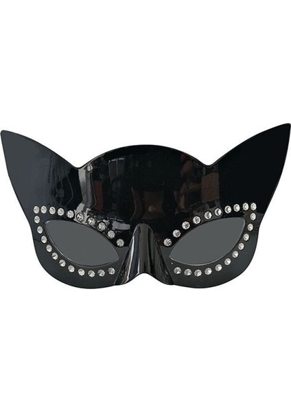 Siyah Renk Siyah Camlı Kedi Şekilli Parti Gözlüğü 20X11 cm fiyatları