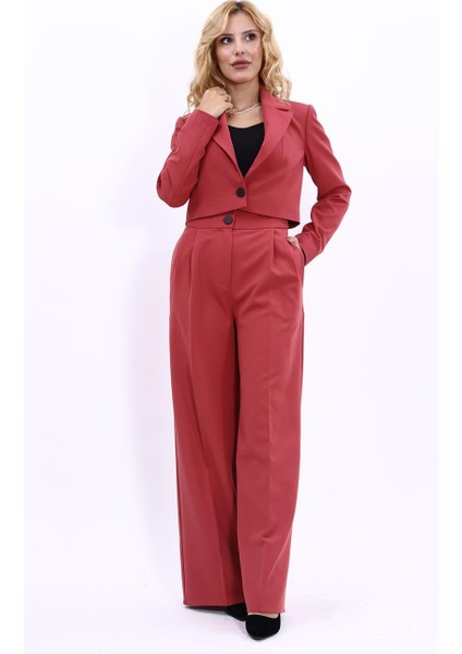 Erkek Yaka Tek Düğmeli Kısa Ceket & Erkek Yaka Drape Kollu Kısa Ceket-Kiremit