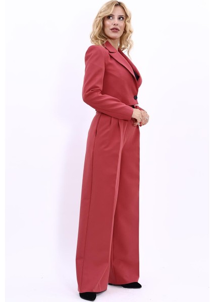 Erkek Yaka Tek Düğmeli Kısa Ceket & Erkek Yaka Drape Kollu Kısa Ceket-Kiremit fırsatları