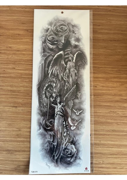 Melekler 1 Hafta Kalıcı Tam Kol Bacak Yapıştırma Geçici Dövme 46 cm